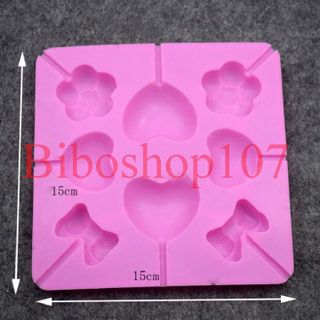Khuôn silicon tim nơ hoa