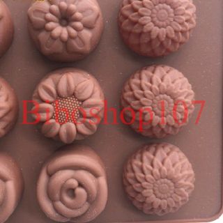 Khuôn silicon làm thạch, rau câu, socola 15 bông hoa