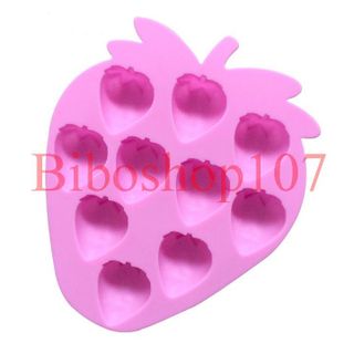 Khuôn silicon 10 trái dâu tây