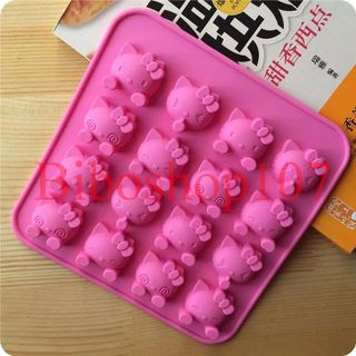 Khuôn silicon 16 chú mèo biểu cảm
