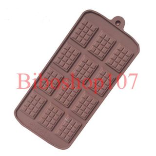 Khuôn silicon làm thạch, socola 12 thanh chocolate
