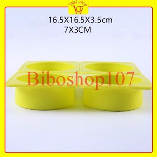 Khuôn silicon làm thạch, rau câu, socola 4 ô tròn to