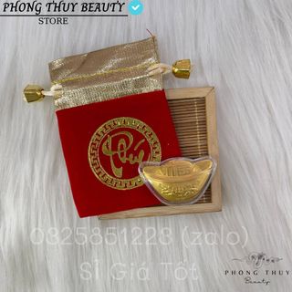 Sỉ Thỏi Vàng Kim Nguyên Bảo Mạ Vàng Kèm Túi Phúc Lộc, Để Bàn Thờ Hay Làm Quà Tặng Đều Rất OK