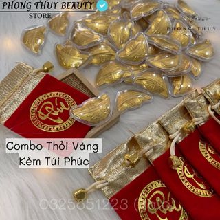 Sỉ Thỏi Vàng Kim Nguyên Bảo Mạ Vàng Kèm Túi Phúc Lộc, Để Bàn Thờ Hay Làm Quà Tặng Đều Rất OK
