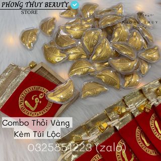 Sỉ Thỏi Vàng Kim Nguyên Bảo Mạ Vàng Kèm Túi Phúc Lộc, Để Bàn Thờ Hay Làm Quà Tặng Đều Rất OK