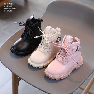 Giày boots nữ chất da mềm buộc dây xinh xắn F048