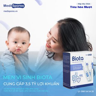 Men uống vi sinh MediSpores Biota bổ sung lợi khuẩn, hỗ trợ giảm triệu chứng rối loạn tiêu hóa, 5ml x 20 ống/hộp