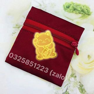 Miếng Dán Mèo Thần Tài Mạ Vàng Dán Ốp Điện Thoại Phong Thủy May Mắn💰
