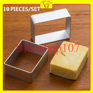 Bộ 10 khuôn nhôm nhấn bánh dứa, bánh qui kèm 01 dụng cụ nhấn