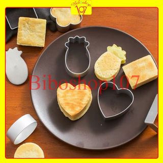 Bộ 10 khuôn nhôm nhấn bánh dứa, bánh qui các hình