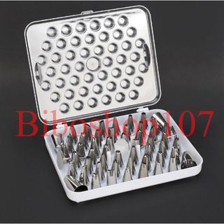 Bộ 52 đui inox kèm chốt + Dù Bắt Hoa tặng túi bắt kem silicon + 2 dụng cụ vệ sinh đui