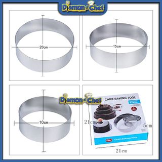 Khuôn Ring Tròn / Khuôn Tròn Không Đáy Làm bánh gato... 10-15-20cm giá sỉ