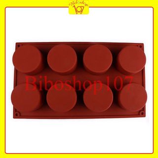 Khuôn silicon làm thạch, rau câu, socola 8 ô tròn to