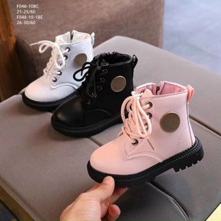 Giày boots trẻ em chất da mềm buộc dây đẹp F048 giá sỉ