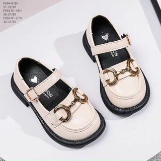 Giày búp bê trẻ em chất da mềm phối xích đẹp F054