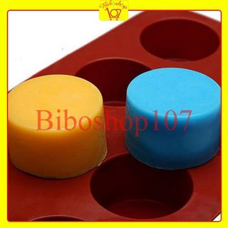 Khuôn silicon làm thạch, rau câu, socola 8 ô tròn to