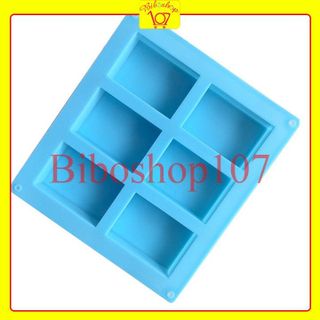 Khuôn silicon làm thạch, rau câu, socola 6 ô chữ nhật to