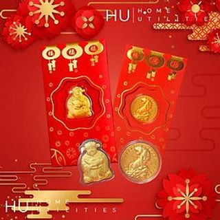 Bao lì xì mạ vàng hình ông Thần Tài Tết 2023