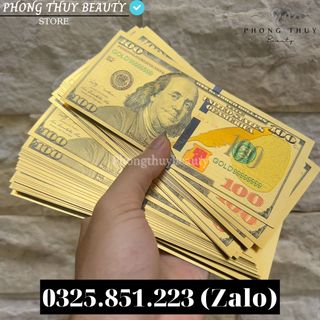 Tờ 100 Đô La, 100USD Mạ Vàng Plastic - Lì Xì Tết 2023. Giống Tiền Thật, In Sắc Nét, Lì Xì Độc Đáo, Rẻ