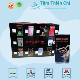 Bao cao su Powermen Dotted hạt nổi Lốc 12 hộp 12 cái