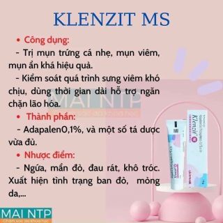 Kem Trị Mụn KLENZIT MS dạng gel