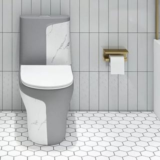 Bồn cầu một khối nghệ thuật với màu sắc độc đáo, xả xoáy siêu sạch, tiết kiệm nước, chống hôi