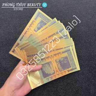 Tờ Tiền Zimbabwe Plastic Mạ Vàng In Hình Con Trâu Siêu Đẹp, Lì Xì Tết 2023 Độc Lạ