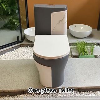 Bồn cầu một khối nghệ thuật với màu sắc độc đáo, xả xoáy siêu sạch, tiết kiệm nước, chống hôi