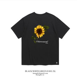 ÁO THUN IN HOA HƯỚNG DƯƠNG 2 MẶT, THUN UNISEX