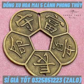Sỉ Đồng Xu Hoa Mai 5 Cánh Bằng Đồng, Đồng Xu Phong Thủy May Mắn Giá Cực Kì Tốt