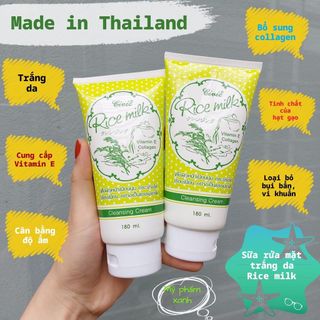 Sữa Rửa Mặt Gạo Thái Lan Ngăn Ngừa Mụn, Da Sang Khỏe Civic Rice milk Thái Lan 180ml Chính Hãng