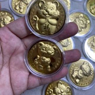 Đồng xu mạ vàng may mắn lì xì ngày tết giá sỉ