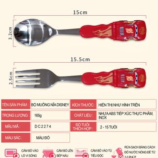 Set muỗng nĩa inox thương hiệu Disney-3D kèm hộp