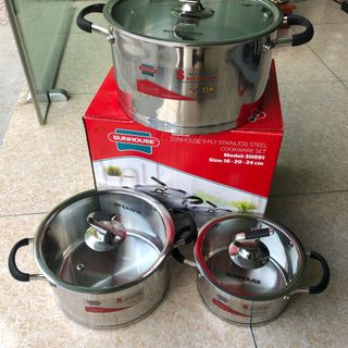 Bộ nồi Inox 5 đáy dày Sunhouse SH891