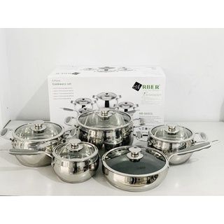 Bộ nồi inox 5 món Arber AB06CC - Hàng chính hãng có tay cầm chống nóng