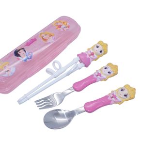 Set muỗng nĩa đũa tập ăn 3D và hộp đựng thương hiệu Disney