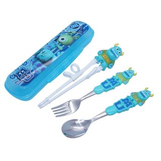 Set muỗng nĩa đũa tập ăn 3D và hộp đựng thương hiệu Disney