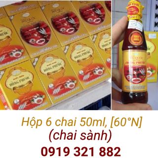 Nước mắm Phú Quốc Hồng Phước 60° đạm, hộp 6 chai 50ml (10 hộp)