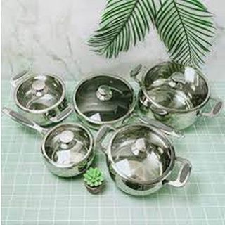 Bộ nồi inox 5 món Arber AB06CC - Hàng chính hãng có tay cầm chống nóng