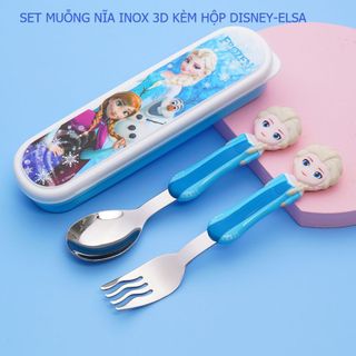 Set muỗng nĩa inox thương hiệu Disney-3D kèm hộp giá sỉ
