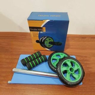 SP031-Dụng cụ tập gym thể dục thể thao con lăn tập bụng 2 bánh, máy tập cơ bụng con lăng tập gym ab tại nhà TẶNG thảm lót gối giá sỉ