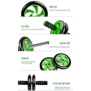 SP031-Dụng cụ tập gym thể dục thể thao con lăn tập bụng 2 bánh, máy tập cơ bụng con lăng tập gym