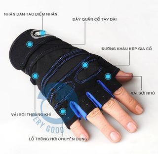 SP027-Găng tay bao tay tập gym, xà đơn đi phượt xe máy du lịch thể thao kiểu cụt ngón có bao đệm lưới cực êm tiện dụng