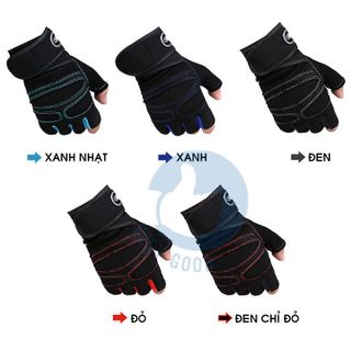 SP027-Găng tay bao tay tập gym, xà đơn đi phượt xe máy du lịch thể thao kiểu cụt ngón có bao đệm lưới cực êm tiện dụng