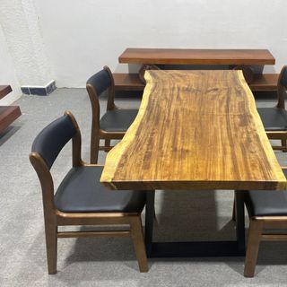 BÀN LÀM VIỆC, BÀN ĂN, BÀN COFFCE GỖ NGUYÊN TẤM CẠNH TỰ NHIÊN DÀY 5CM