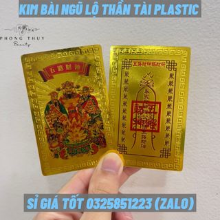 Combo 100 Kim Bài "NGŨ LỘ THẦN TÀI" Plastic Giá Cực Rẻ. Kim Bài Để Ốp Lưng Điện Thoại, Ví, Túi Sách,... giá sỉ