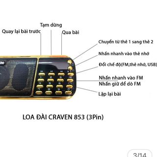 Loa đài Craven Caraven CR 853 3 Pin chất lượng cao
