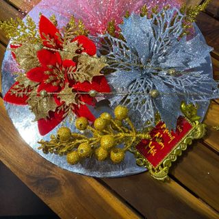 Sét hoa trang trí tháp bánh kẹo tết.