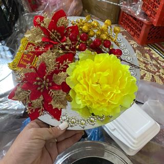 Sét hoa trang trí tháp bánh kẹo tết.