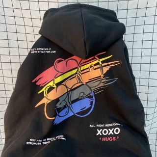 Áo khoác logo xoxo hugs thun nỉ tay phồng form dưới 75kg giá sỉ